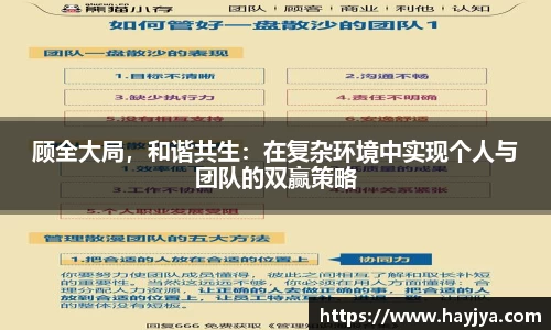 顾全大局，和谐共生：在复杂环境中实现个人与团队的双赢策略
